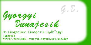 gyorgyi dunajcsik business card